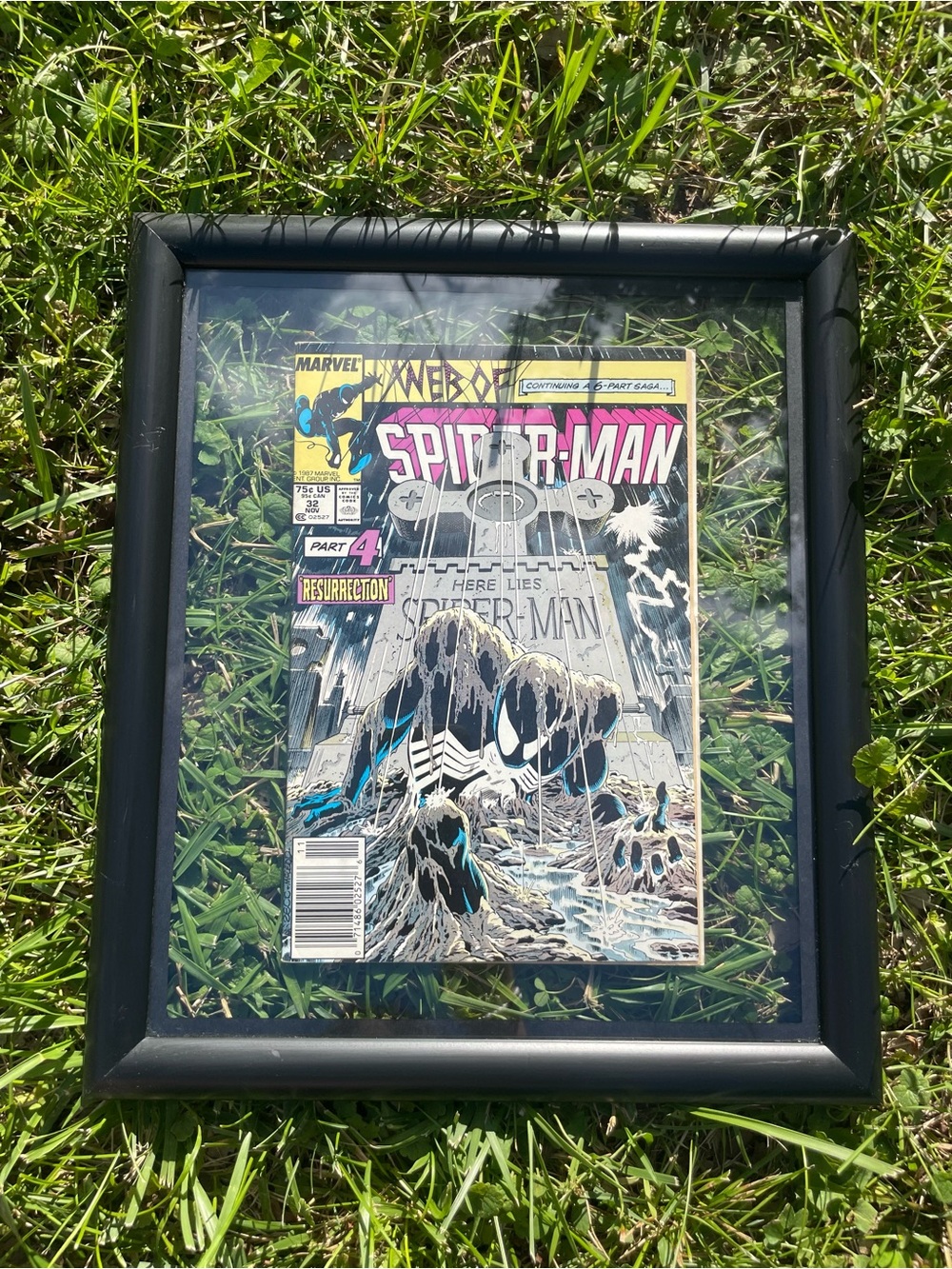 Marvel Spider-Man Comic Cover Poster - Black, Pink, Yellow, Blue